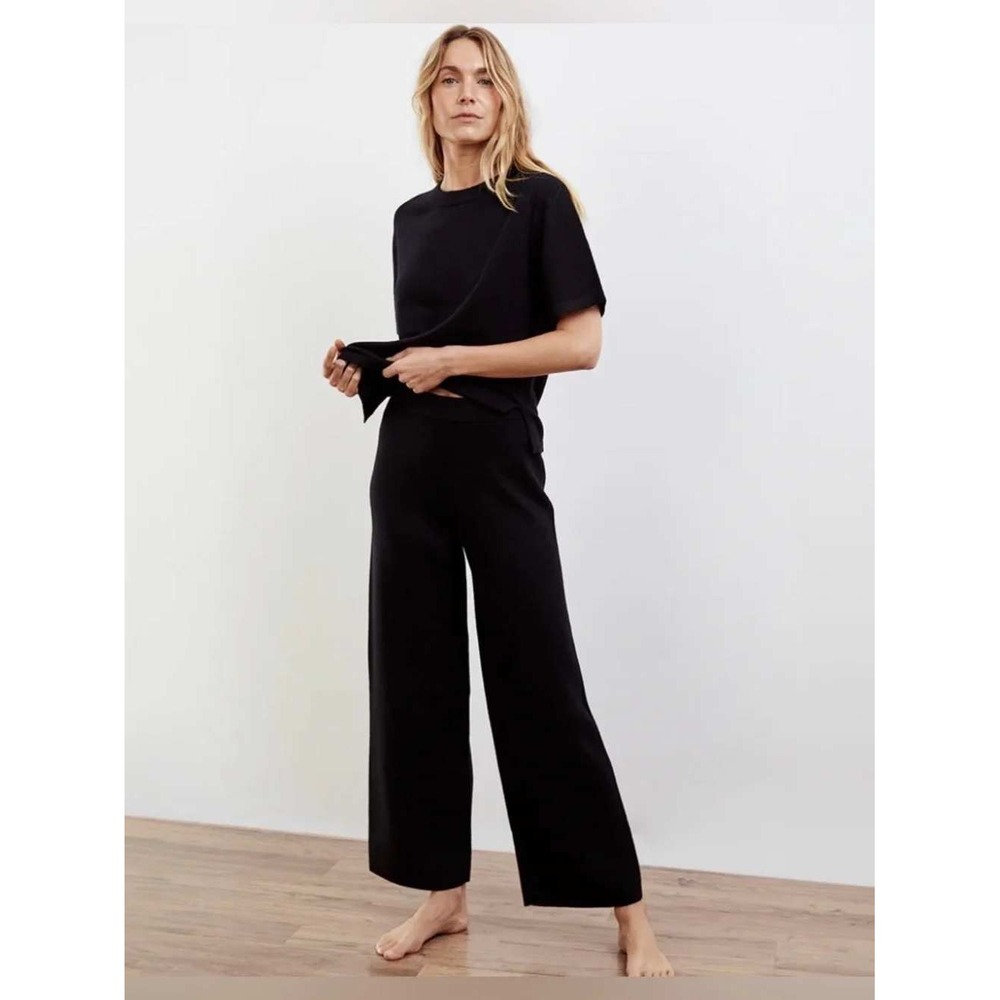 Kilte Washable Cashmere Wide Leg Pant Sz 0 Knit High Rise Ankle Staple Luxury